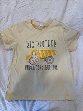 Big Brother Under Construction Yellow Kids T-Shirt